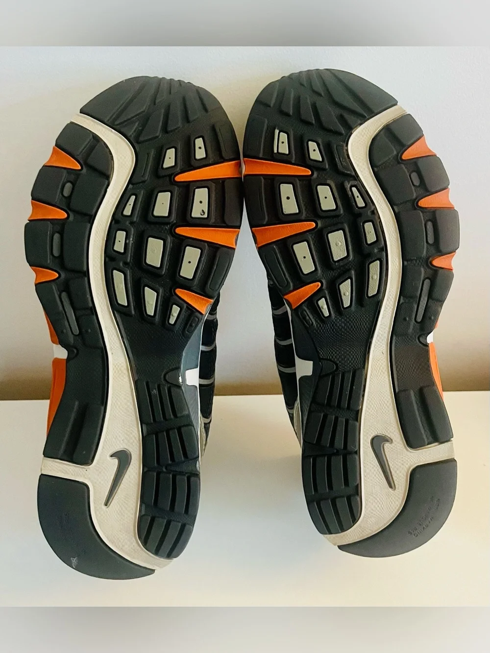 Nike Youth Black, Silver and Orange Athletic Sneakers